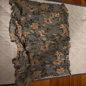 Blue floral crop top